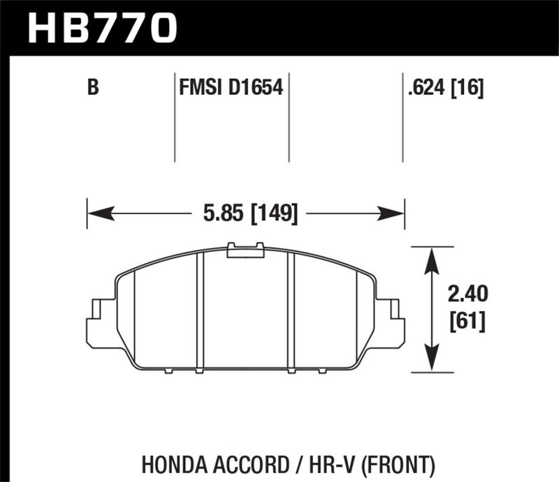 Hawk Performance HPS 5.0 Front Brake Pads for 2013-2014 Honda Accord - Image 8