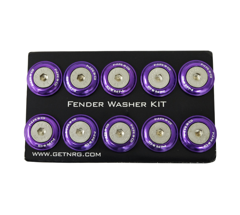NRG Fender Washer Kit with Rivets for Plastic - Purple, Set of 10 (Part Number FW-100PP) - Image 3