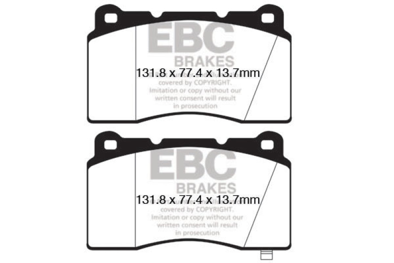 EBC Yellowstuff Front Brake Pads for Hyundai Genesis Coupe 2011-2013, Part DP42147R - Image 6
