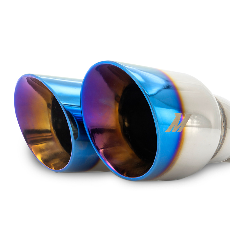 Mishimoto Dual Offset Exhaust Tips 2.5-Inch Inlet, 3-Inch Burnt Finish Slash Cut - Image 5