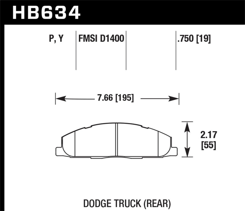 Hawk Performance HB634P.750 Super Duty Street Brake Pads for Ram and Dodge Ram 2500 - Image 4