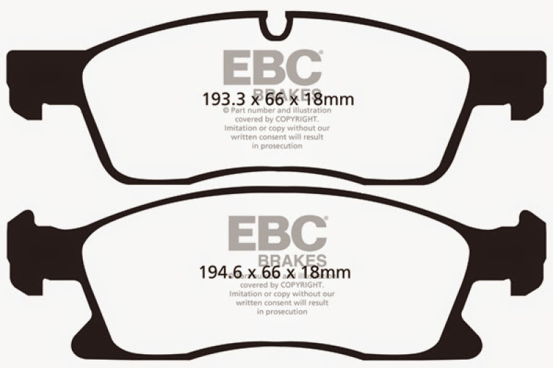 EBC Yellowstuff Front Brake Pads for 2011-2014 Jeep Grand Cherokee and Dodge Durango Part DP41871R - Image 7
