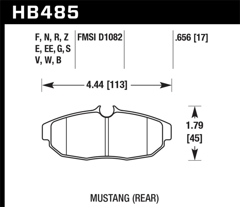 Hawk Performance HB485Z.656 Ceramic Rear Brake Pads for Ford Mustang (2007-2013) - Image 5