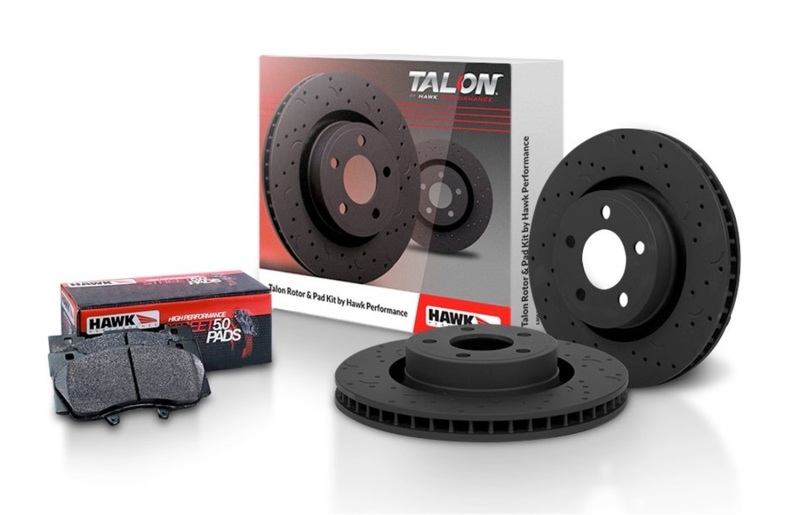 Hawk Performance Cross Drilled and Slotted Rotors with HPS 5.0 Pads Kit for Ford Mustang (Part HKC4051.485B) - Image 4