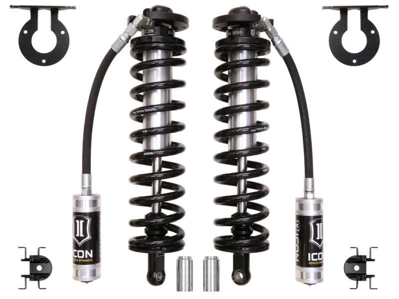ICON 2.5 VS Series Remote Reservoir Bolt-In Coilover Conversion Kit for Ford Super Duty F-250 and F-350 (Part #61721)