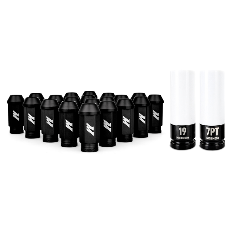 Mishimoto Aluminum Locking Lug Nuts M12x1.25 20pc Set in Black