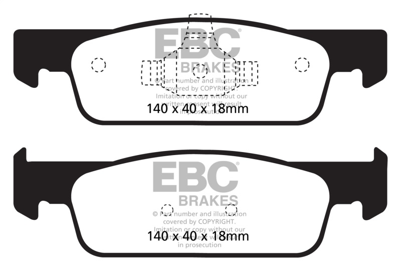EBC Greenstuff 2000 Series Front Brake Pads for 2016-2017 Smart Fortwo 0.9L Turbo - Image 2
