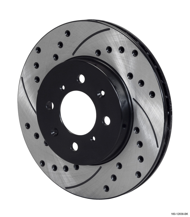 Wilwood SRP Brake Rotor with Cross-Drill and Slot Pattern - Part #160-12838-BK