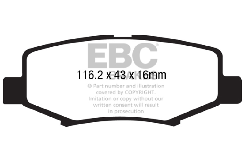 EBC Brakes ED91799 Extra Duty Rear Brake Pads for Dodge Nitro and Jeep Liberty - Image 3