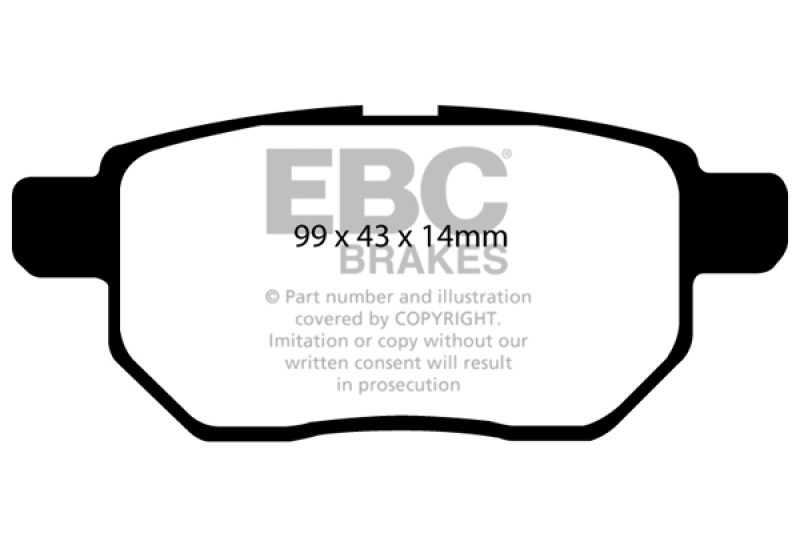 EBC Redstuff Ceramic Low Dust Rear Brake Pads for 2009-2010 Toyota Corolla and Pontiac Vibe - Image 5