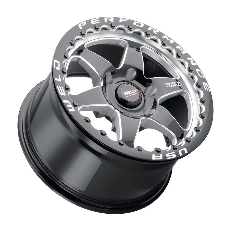 Weld S909 17x10 Ventura 6 Beadlock Wheels - Gloss Black Finish, 6x139.7 Bolt Pattern, ET25 Offset