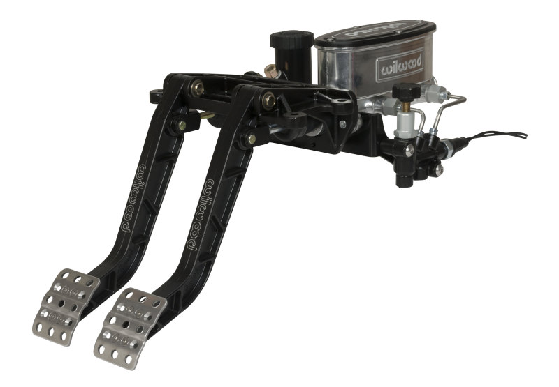 Wilwood Adjustable Tandem Dual Pedal Assembly - Brake and Clutch - Forward Swing Mount - 6.25:1 Ratio - Black E-Coat, Part 340-14360