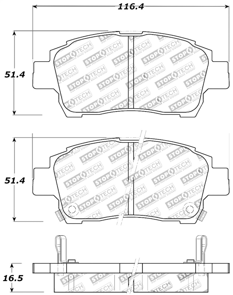 StopTech Performance Front Brake Pads for Toyota Prius, Echo, and More – Part Number 309.08220 - Image 2