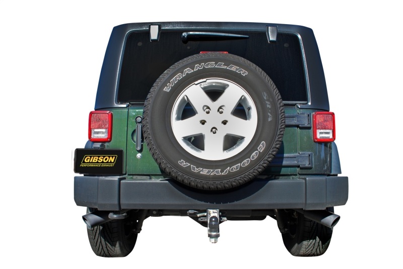 Gibson 07-17 Jeep Wrangler JK Sport 3.8L Black Elite Dual Extreme Cat-Back Exhaust System - Image 2