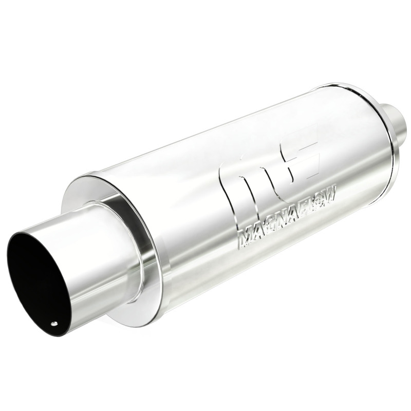 MagnaFlow Performance Exhaust Muffler 14822 with Welded Tip – Stainless Steel, 2.25/4 in. Center/Center