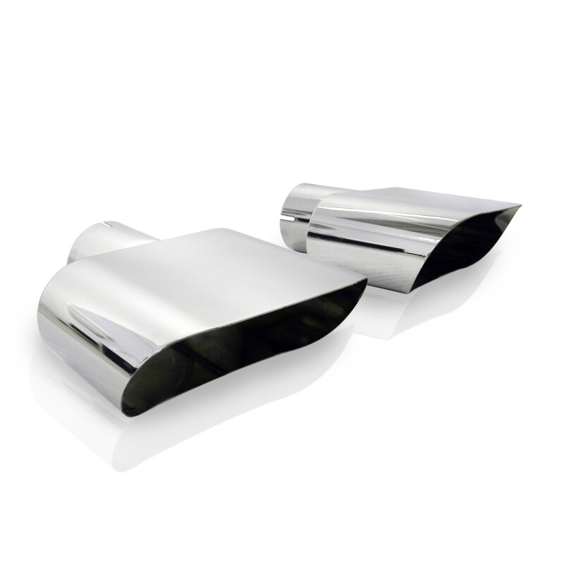 Stainless Works Wide Oval Challenger R/T Exhaust Tips - Pair, 2-1/2 inch inlet, 7-inch slash outlet - Image 2