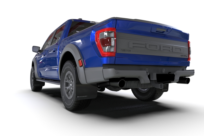 Rally Armor 21-25 Ford F-150 Raptor Gen 3 Black UR Mud Flap with Metallic Black Logo - Image 4