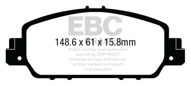 EBC Greenstuff 2000 Series Sport Front Brake Pads for Honda Accord Coupe 2.4 EX (2013-2015) - Image 5