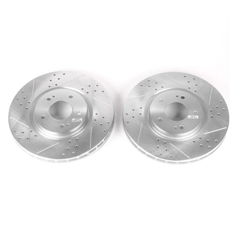 PowerStop JBR1109XPR Drilled & Slotted Front Rotors for Mitsubishi Lancer (Pair)