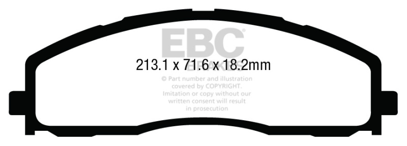 EBC Brakes ED93015 Extra Duty Front Brake Pads for Ford F-250 Super Duty (2013-2014) - Image 2