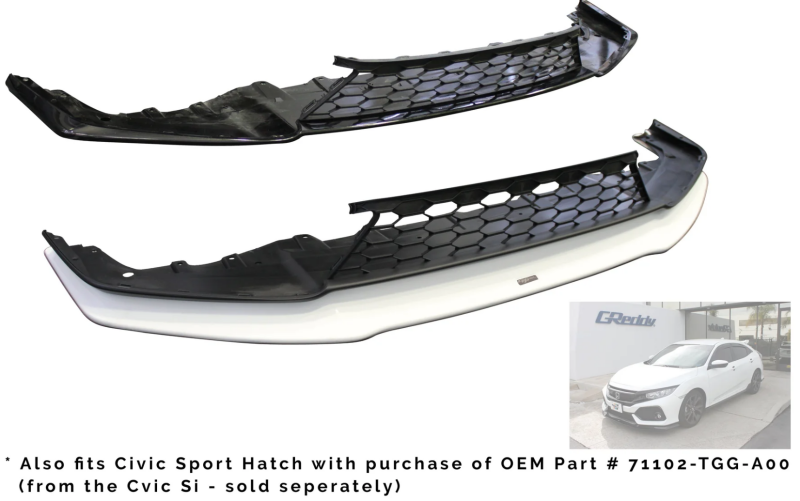 GReddy Front Lip Spoiler for 2017-2020 Honda Civic Si Coupe and Sedan – Part Number 17550100 - Image 4