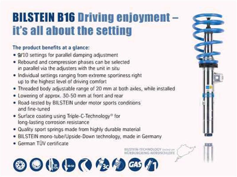 Bilstein B16 (PSS10) Performance Suspension Kit for 2012-2017 Audi A6 and A7 Quattro Models - Image 6