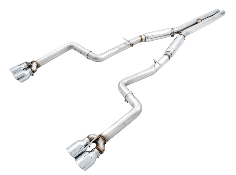 AWE Tuning 2015+ Dodge Challenger Track Edition Exhaust with Quad Chrome Silver Tips