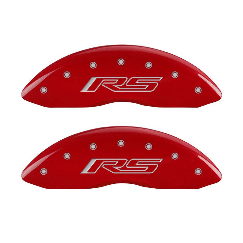 MGP 4 Caliper Covers for Chevrolet Camaro 2010-2015 – Red Finish with Silver Engraving