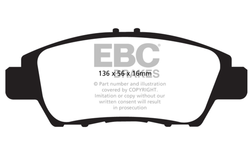 EBC Greenstuff 2000 Series Sport Brake Pads for Honda Fit and CR-Z – Part DP22041 - Image 3