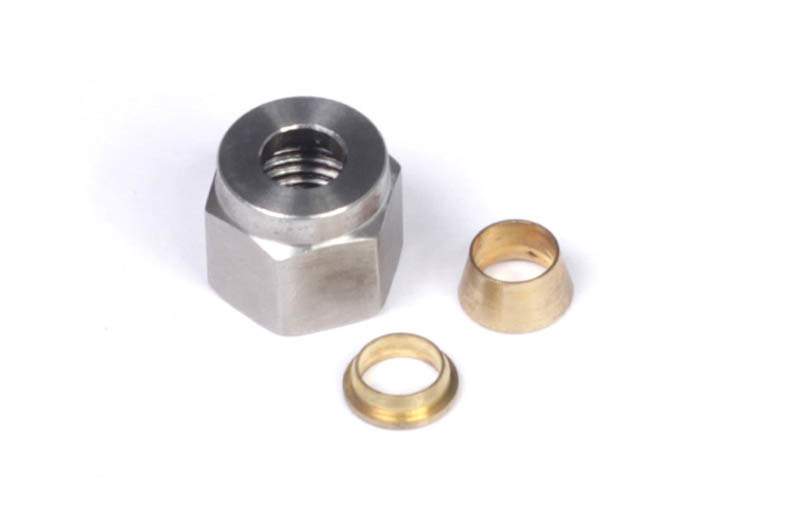 Haltech 1/4 Inch Nut & Brass Ferrule - Automotive Fuel Line Fitting
