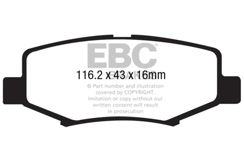EBC Brakes ED91799 Extra Duty Rear Brake Pads for Dodge Nitro and Jeep Liberty - Image 10