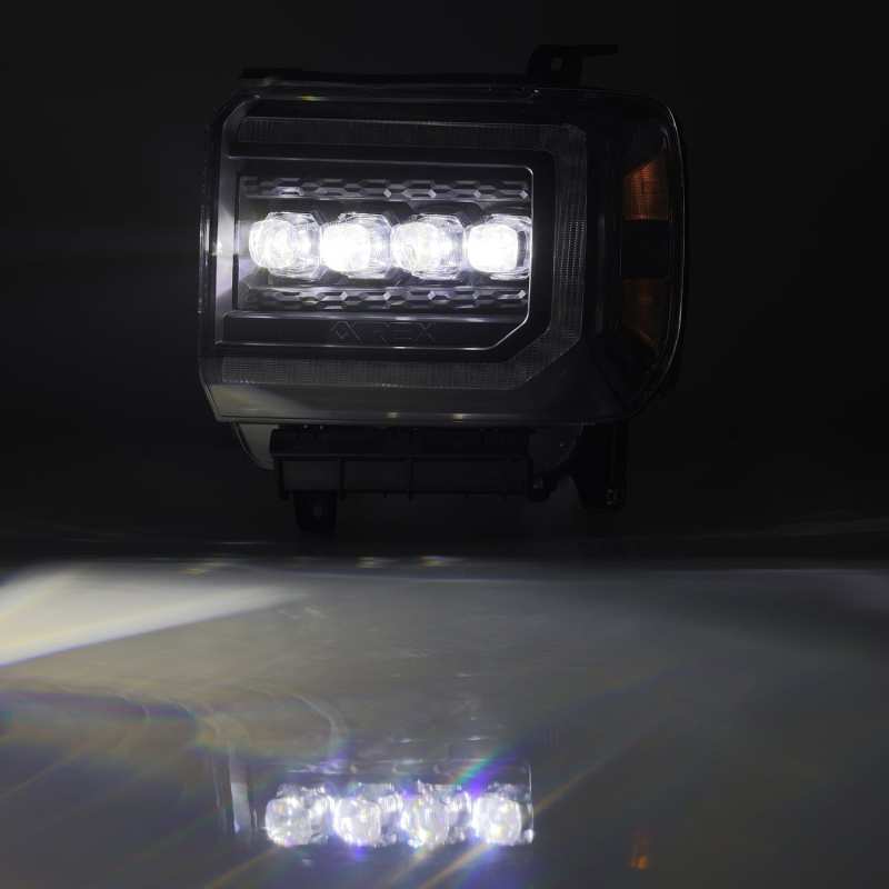 AlphaRex 14-18 GMC Sierra NOVA Series LED Projector Headlights with Plank Style Black Finish and Sequential Signal - Image 6