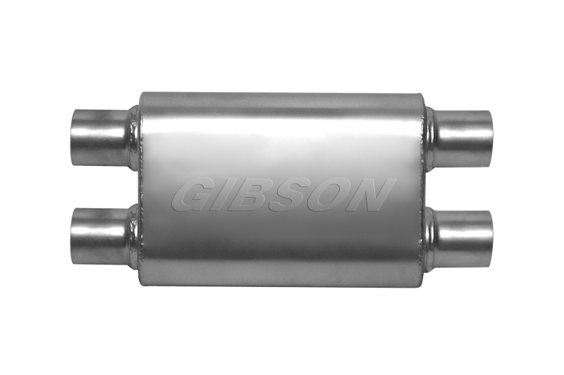 Gibson CFT Superflow Dual Oval Muffler - 4x9x13 inches, 2.25-inch Inlet/Outlet, Stainless Steel