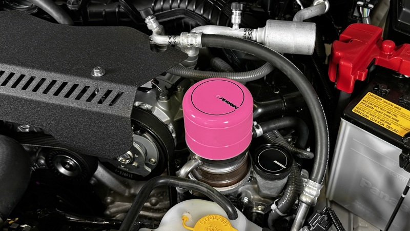 Perrin Performance Hyper Pink Oil Filter Cover for Subaru WRX and BRZ/FR-S/86 (Part No. PSP-ENG-716HP) - Image 4