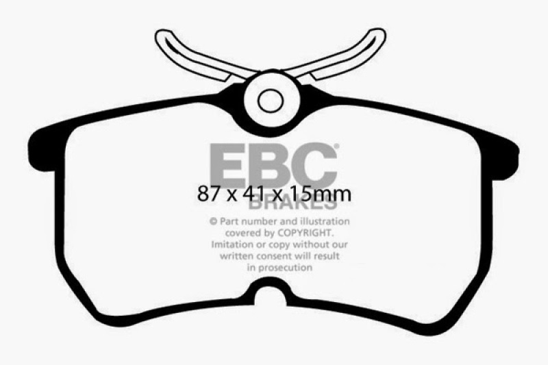 EBC Greenstuff 2000 Series Sport Rear Brake Pads for Ford Focus and Fiesta 1.6 Turbo ST - Image 5