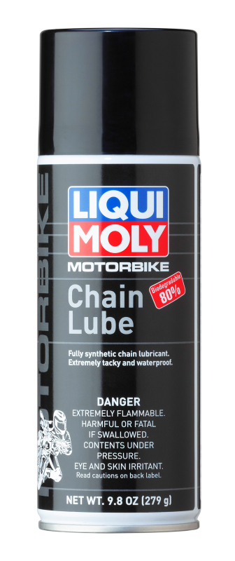 LIQUI MOLY 400mL Motorbike Chain Lube Aerosol – Synthetic, Water-Resistant Chain Lubricant for High-Speed Powertrains - Image 2