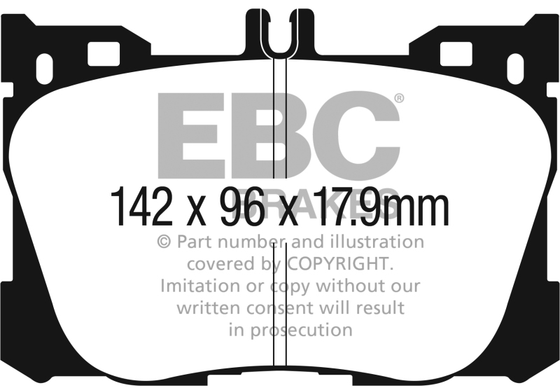 EBC Yellowstuff Brake Pads for Mercedes-Benz E300 W213 2.0L Turbo - Front Part Number DP43070R - Image 4