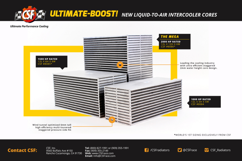 CSF Water/Air Bar & Plate Intercooler Core – 12 x 6 x 6 Inches, Rated for 1500 WHP - Image 6