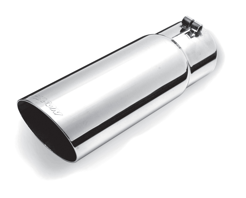 Gibson Round Single Wall Angle-Cut Exhaust Tip - 3.5-inch OD, 12-inch Length, Stainless Steel