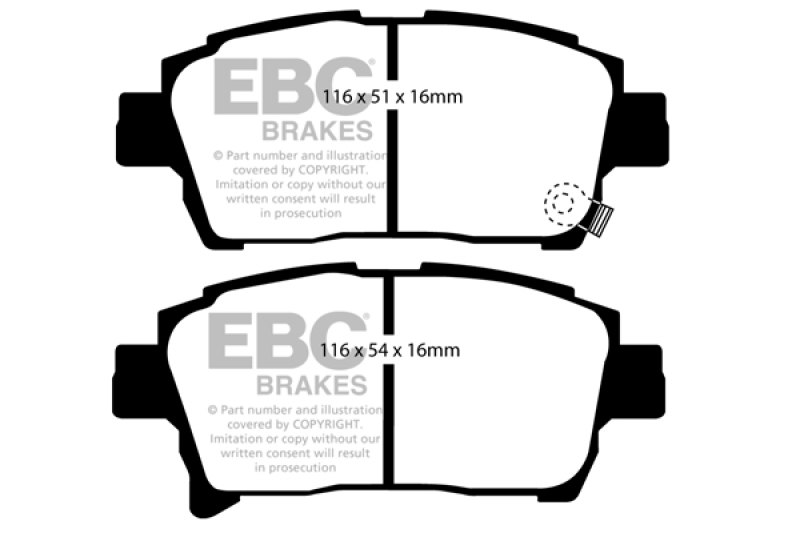 EBC Greenstuff 2000 Series Sport Brake Pads for Toyota Prius & Scion XA - Front - Image 4