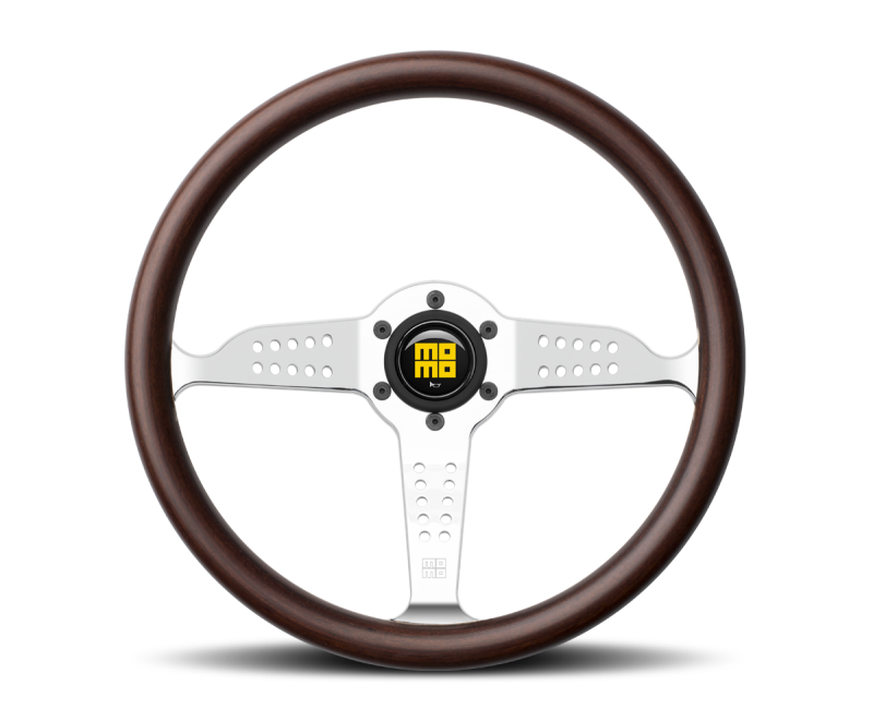 MOMO Super Grand Prix Steering Wheel 350 mm - Mahogany Wood and Polished Spokes