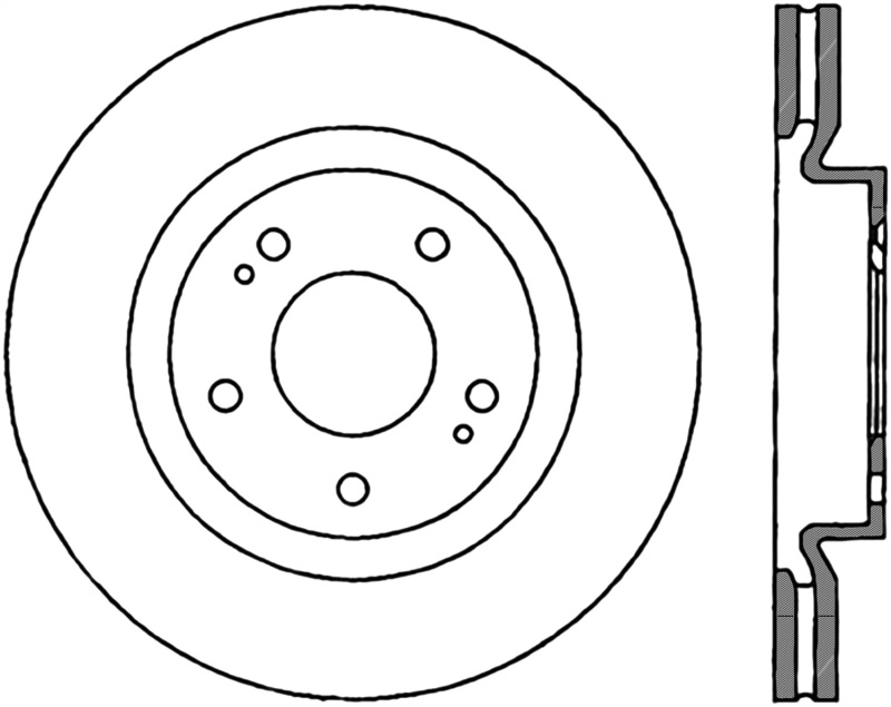 StopTech Part Number 127.46076R Drilled and Slotted Sport Brake Rotor for Mitsubishi Lancer - Image 2