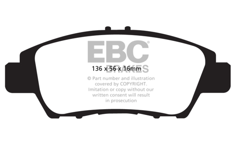 EBC Redstuff Ceramic Low Dust Front Brake Pads for Honda Fit and CR-Z – Part Number DP32041C - Image 3