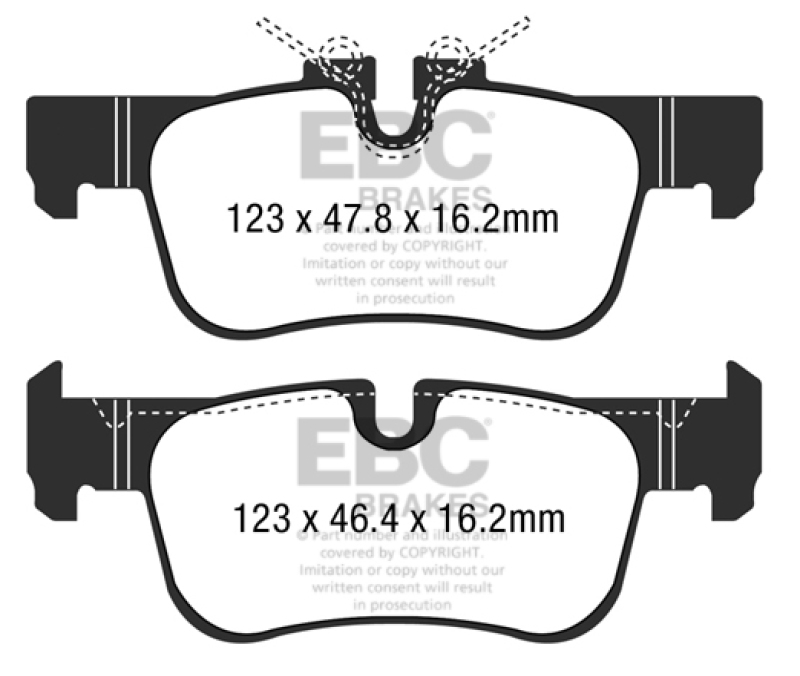 EBC Redstuff Ceramic Low Dust Brake Pads for Mini Cooper Clubman (F54) 1.5L Turbo – Rear Set - Image 4