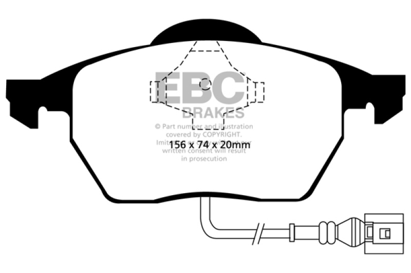 EBC Yellowstuff Front Brake Pads for Volkswagen Golf, Jetta, Beetle – Part Number DP41330R - Image 3