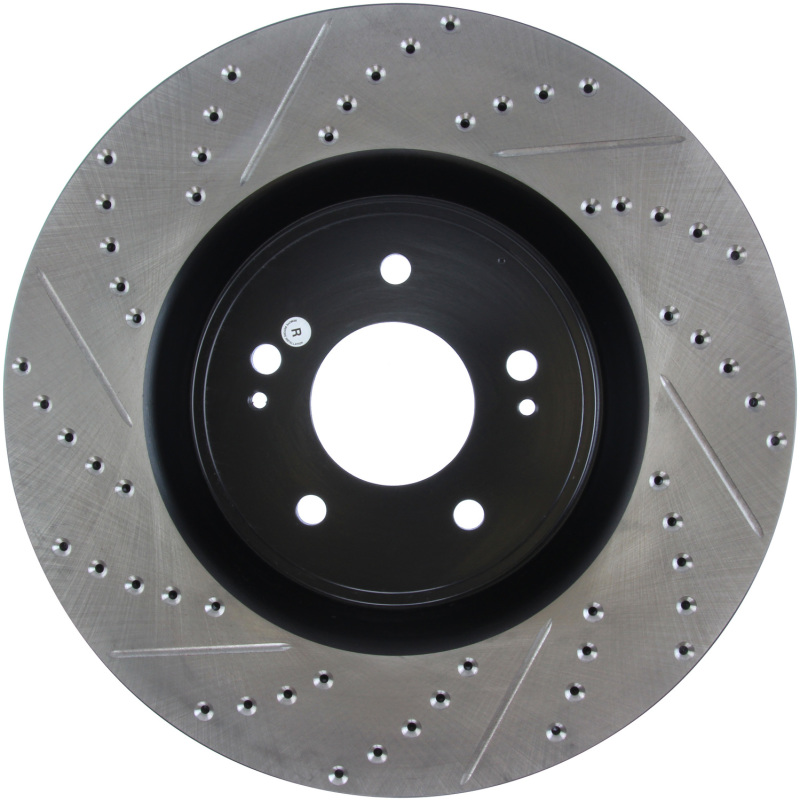 StopTech Part Number 127.46076R Drilled and Slotted Sport Brake Rotor for Mitsubishi Lancer - Image 10