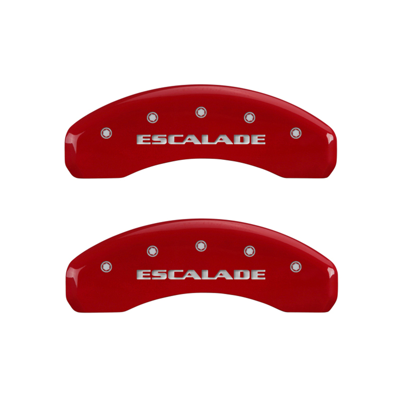 MGP 4-Piece Caliper Covers for Cadillac Escalade – Red Powder Coat with Silver Engraving - Image 5
