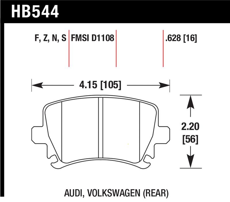 Hawk Performance HB544N.628 High Performance Street Brake Pads for Volkswagen and Audi - Image 9