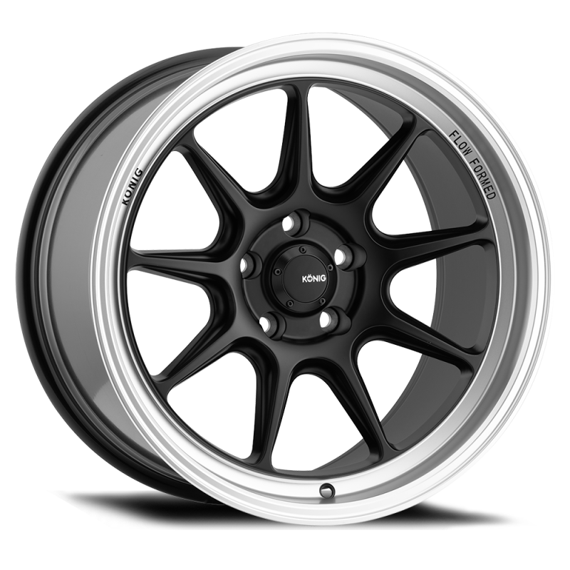 Konig Countergram 19x11B Matte Black and Machined Lip Wheel – 5x114.3 Bolt Pattern, ET18 Offset