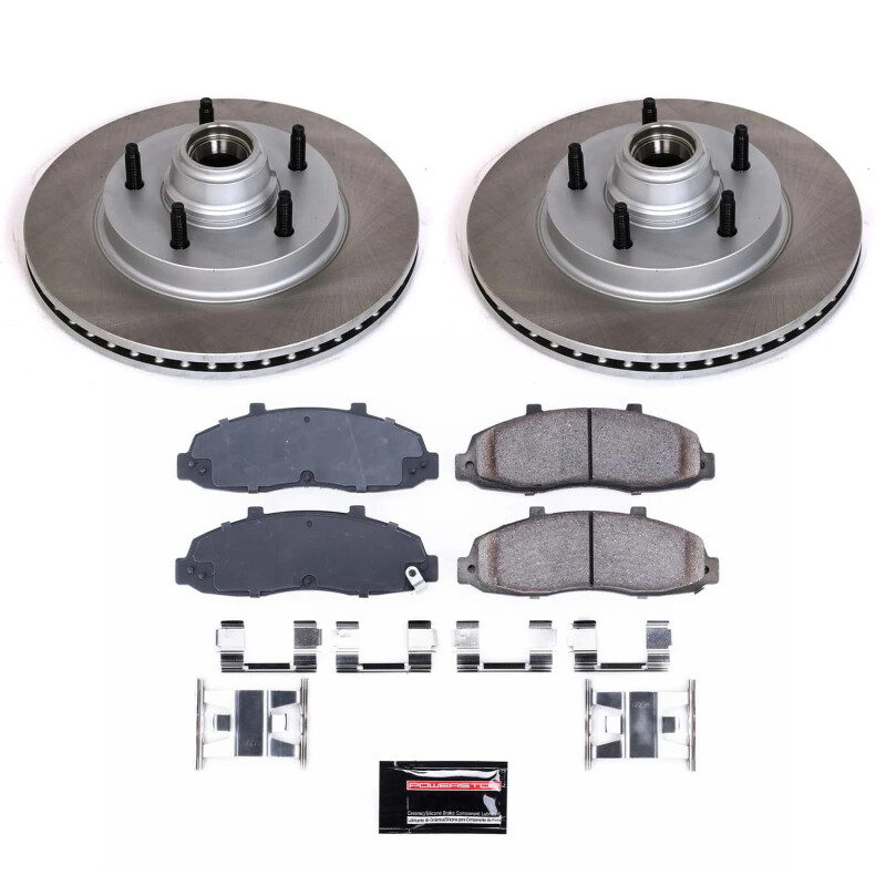 PowerStop Z17 Semi-Coated Rotor Brake Kit for 1998-2000 Ford F-150 - Front
